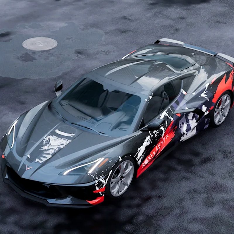 1.52*18 Metre Custom Design Car Wraps Vinyl Film Smart Film For Car Doodle Sticker Gloss Car Vinyl Wrap Vehicle Wraps