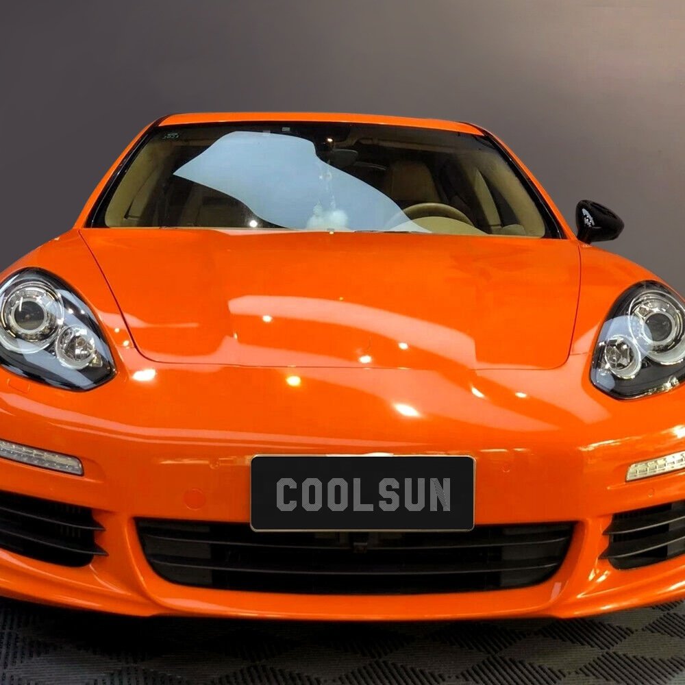 COOL SUN 5ftx54ft Vinyl Wrap Rolls Crystal Gloss Orange Color Change Car Films
