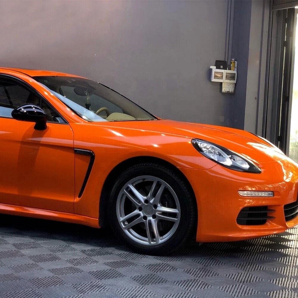 COOL SUN 5ftx54ft Vinyl Wrap Rolls Crystal Gloss Orange Color Change Car Films
