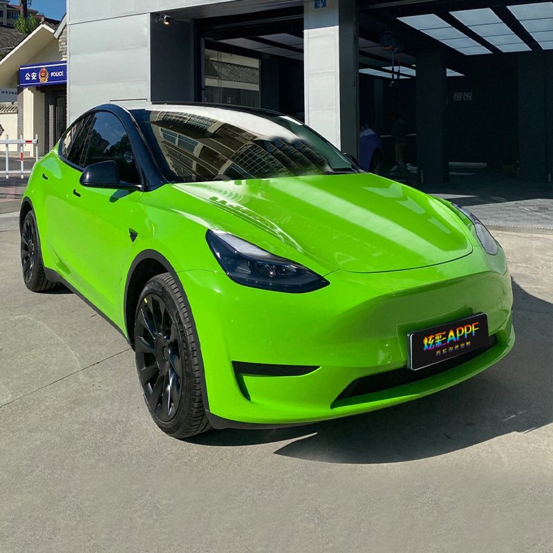 1.52*18m High Gloss Bright Color Change Film Vinyl Wrap Cover Colorful Ppf Crystal Lizard Green For Car Body