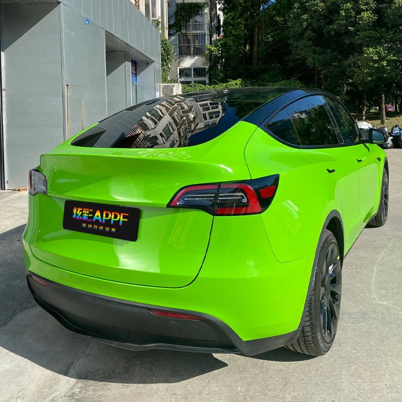 1.52*18m High Gloss Bright Color Change Film Vinyl Wrap Cover Colorful Ppf Crystal Lizard Green For Car Body