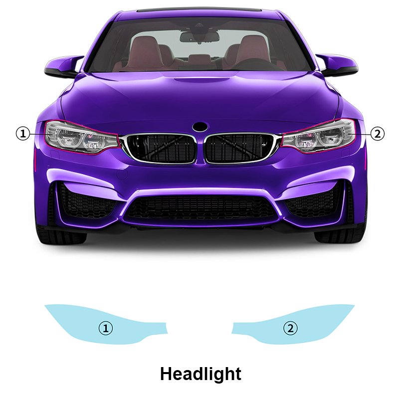 Car Front Headlamp Film for Bmw M3 CS F80 2014-2019 Tpu Transparent Protective Film Exterior Headlight Strips Car Sticker