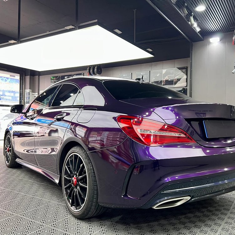 New Style Super Glossy Metallic PET Midnight Purple Auto Wrapping Vinyl PVC Car Wrap Color Film Body Position Color-Changing