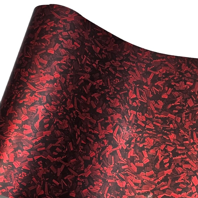 High Quality Matte Red Carbon Forged Vinyl Wrap Film Car Stickers for motorcycle Wrapping Foil With PET Liner