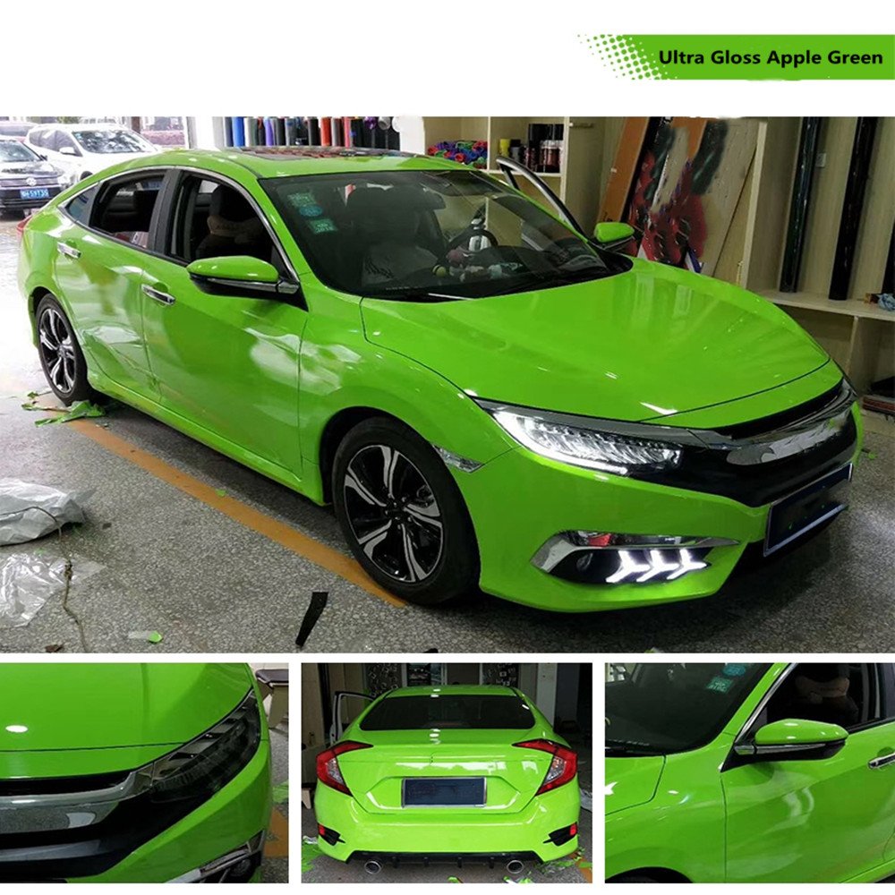 HOHOFILM Ultra Gloss Series Green Color Car Wrap Film 1.52x18m Super Gloss Vehicle Wrapping Roll Car Wrap Vinyl