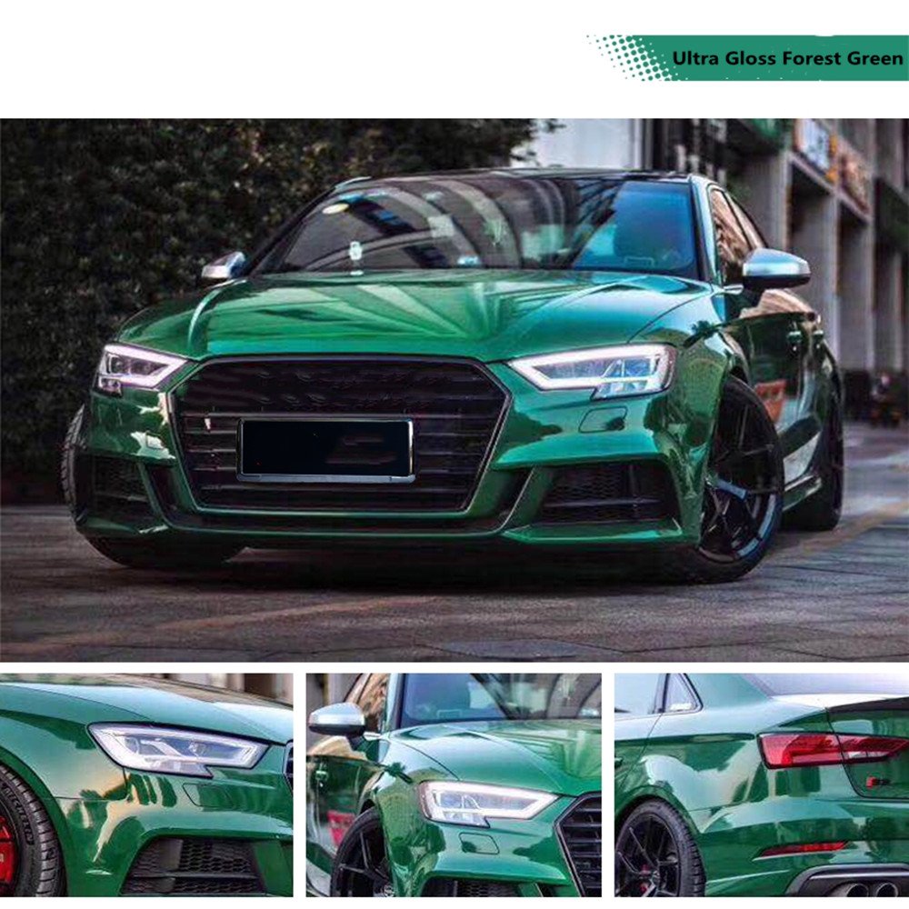 HOHOFILM Ultra Gloss Series Green Color Car Wrap Film 1.52x18m Super Gloss Vehicle Wrapping Roll Car Wrap Vinyl