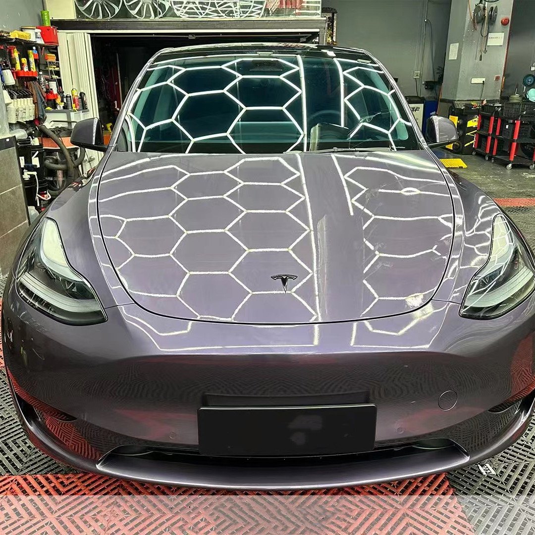 PET Gray Violet Car Wrappings Adhesive Car Body Sticker Vinyl Wrap Metallic Purple Car Film