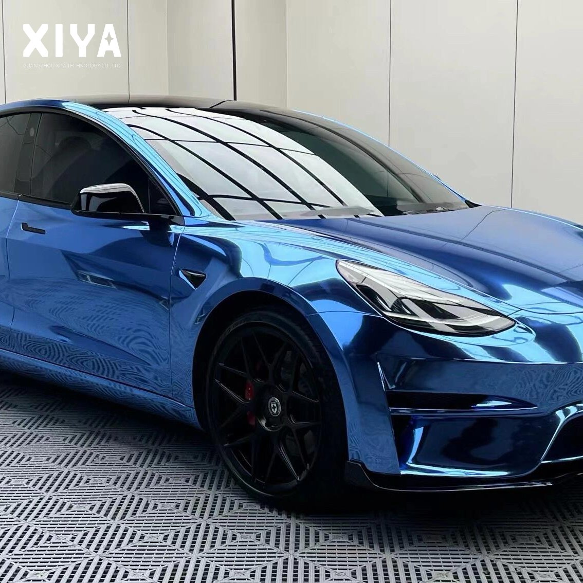 PET Mirror Stretching King Blue Top Quality Repairing PET Glossy Dark Blue PVC Car Film Self Healing PET Wrap Vinyl