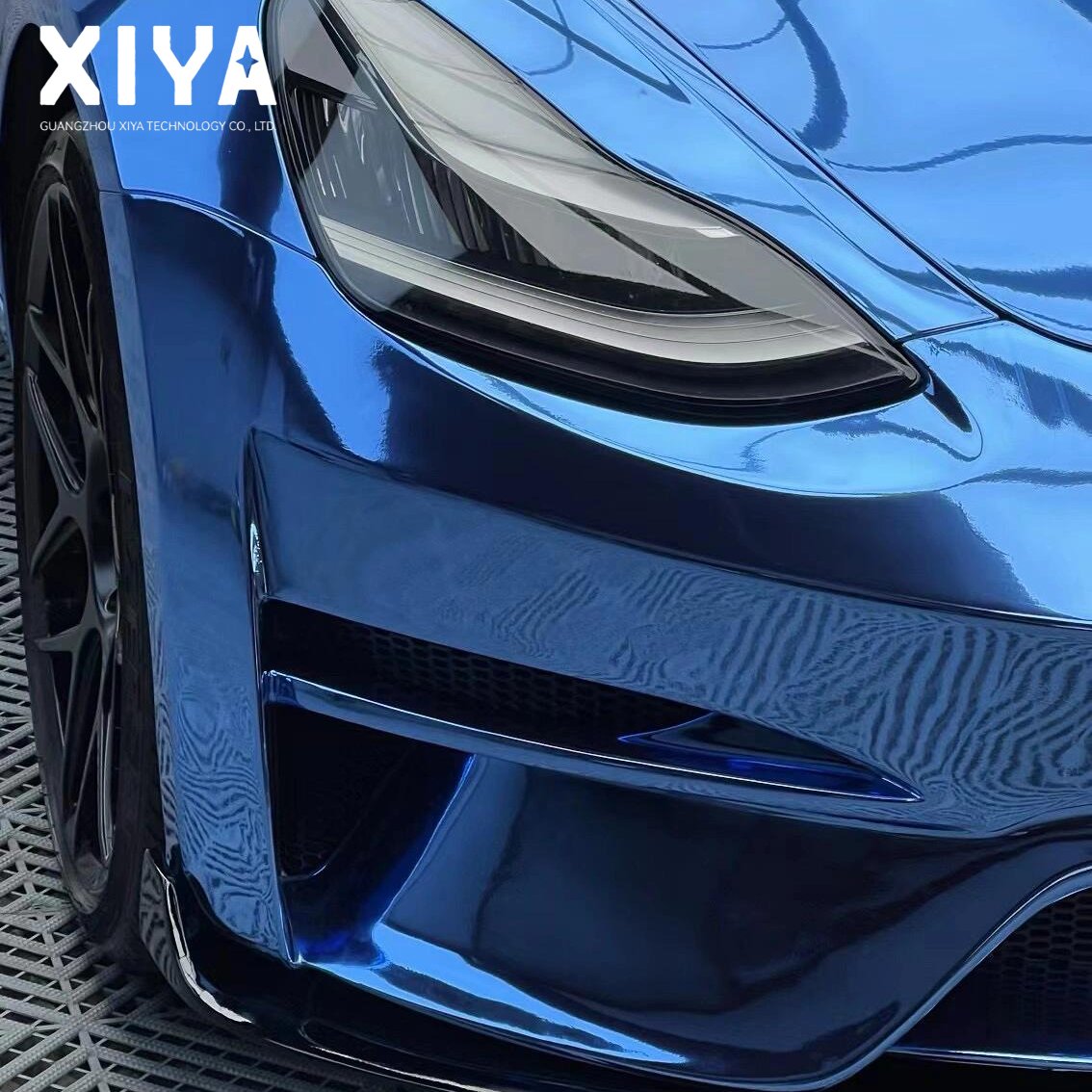 PET Mirror Stretching King Blue Top Quality Repairing PET Glossy Dark Blue PVC Car Film Self Healing PET Wrap Vinyl