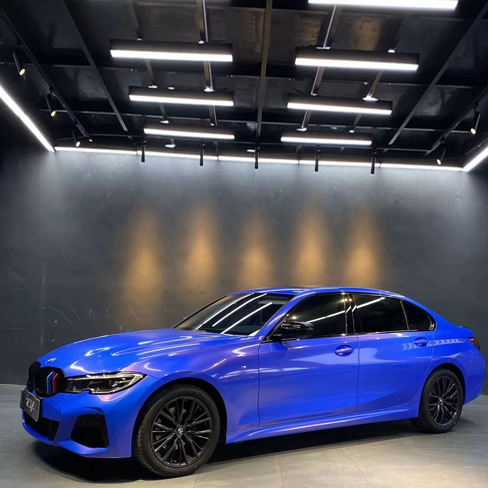 TSAUTOP matte diamond chameleon blue to red vehicle auto vinyl wrap stickers pvc car wrap vinyl