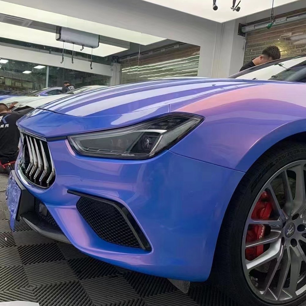 TSAUTOP matte diamond chameleon blue to red vehicle auto vinyl wrap stickers pvc car wrap vinyl