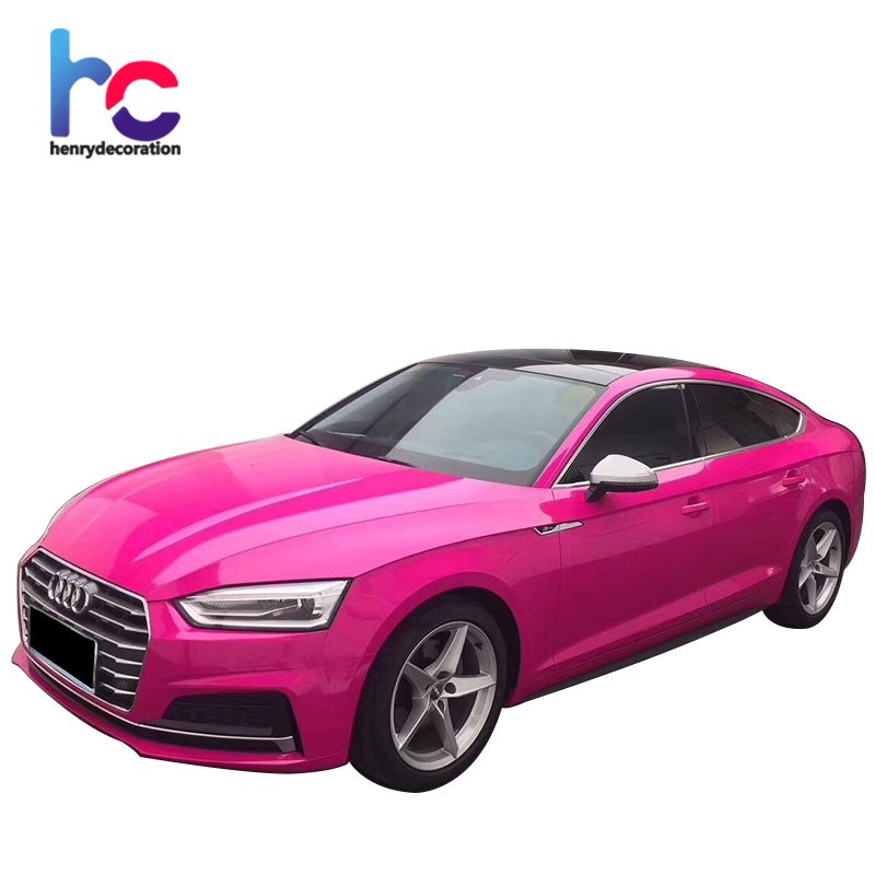 Super High Glossy Rose Red Vinyl Car Body Sticker Wrap Car Film
