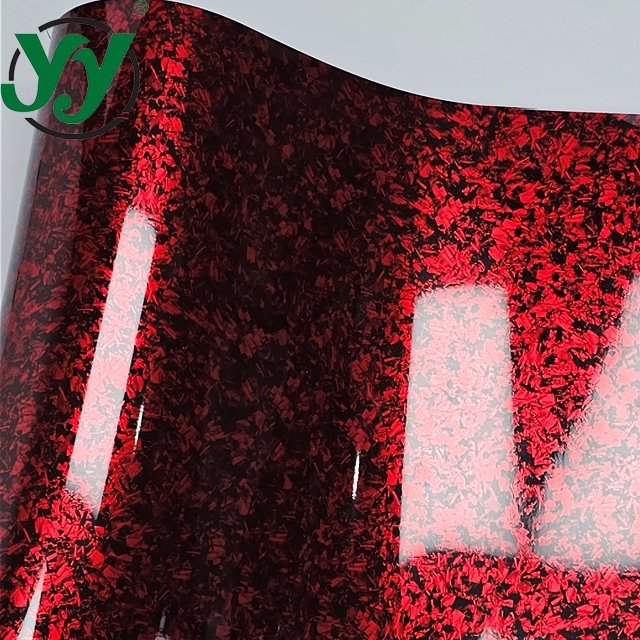 Wrapping Vinyl Wrap High Glossy Forged Flower Carbon Red Silver Gold Sticker Car Film Cover Auto Stickers Sticker on the Hood