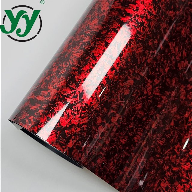 Wrapping Vinyl Wrap High Glossy Forged Flower Carbon Red Silver Gold Sticker Car Film Cover Auto Stickers Sticker on the Hood