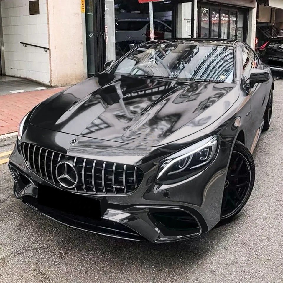 Mirror Chrome Black Car Wrap Vinyl Film Self Adhesive UV Proof Anti-scratches Full Roll Wrap Automobile Paint