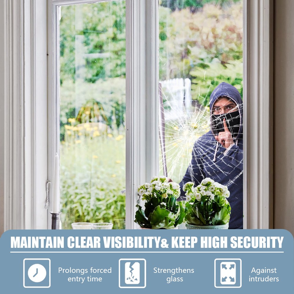 2mil 4mil 8mil 12mil Window Tint Film Explosion proof home security tinting film glass anti scratch clear safety glass film