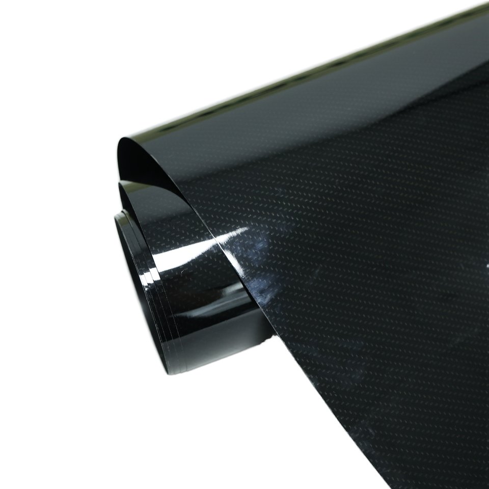 Retail HIGHCOOL 6.5mil PVC Car Wrap Film Self-Healing Crystal carbon fiber gold Full High Gloss Tint Color Changing Car Film