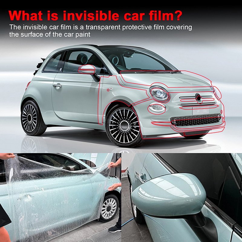 For Fiat 500 2017 2018 2019 2020 2021 2022 2023 2024 TPU full car custom transparent anti-scratch film pre-cut protective film