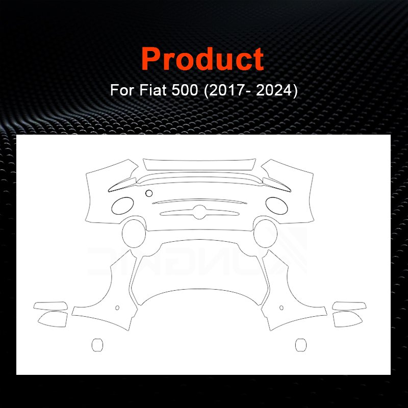 For Fiat 500 2017 2018 2019 2020 2021 2022 2023 2024 TPU full car custom transparent anti-scratch film pre-cut protective film