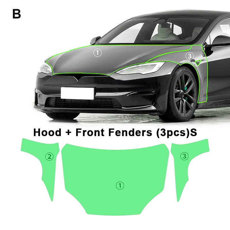 For Tesla Model S 2016-2020 2021-2023 each part of the film TPU PPF pre-cut film scratchresistant self-healing transparent film