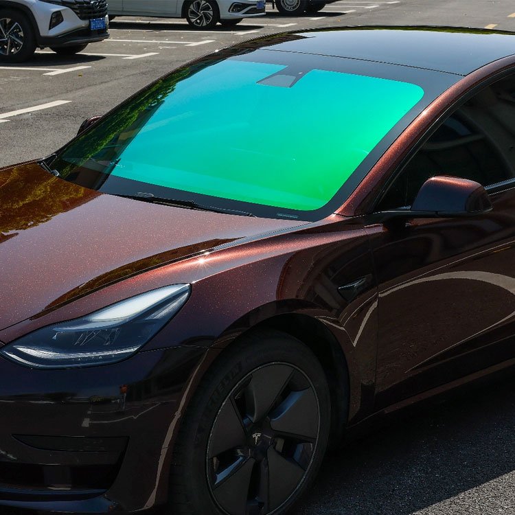 VLT82% IRR65% light Red Windshield Chameleon Tint UV99% Color Changing Sunset Chameleon Window Car Film