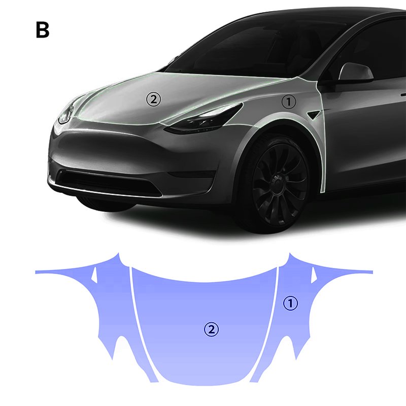 Pre-cut car film self-repairing anti-fouling transparent film suitable for Tesla Model Y 2020-2024 various parts TPU PPF film
