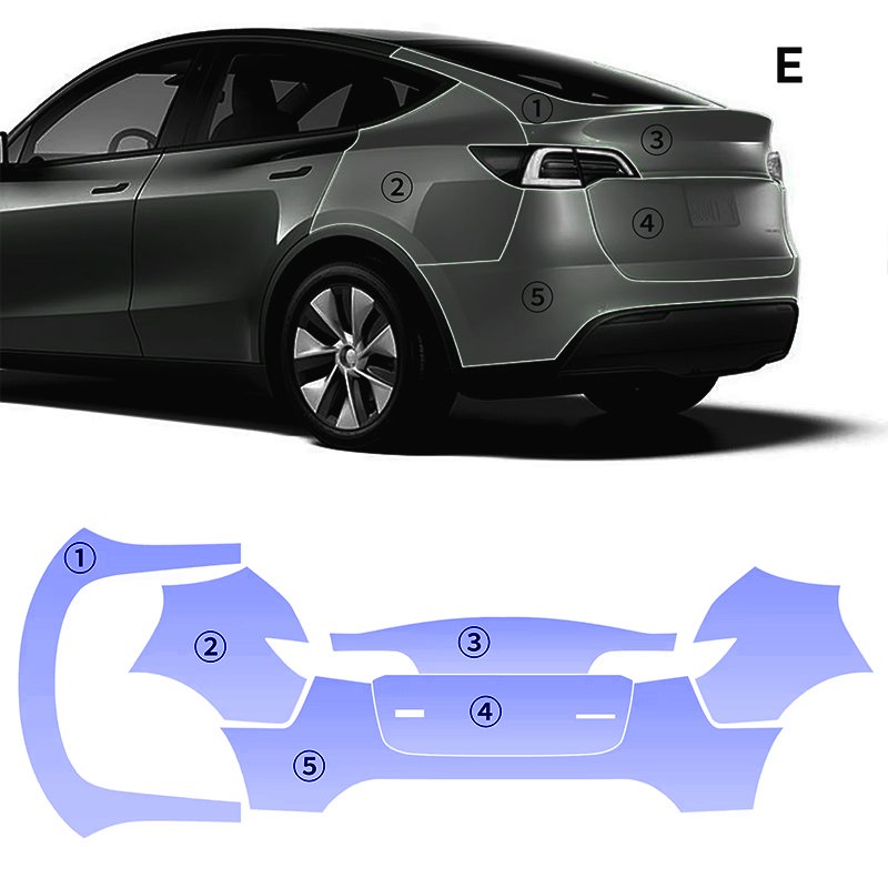 Pre-cut car film self-repairing anti-fouling transparent film suitable for Tesla Model Y 2020-2024 various parts TPU PPF film