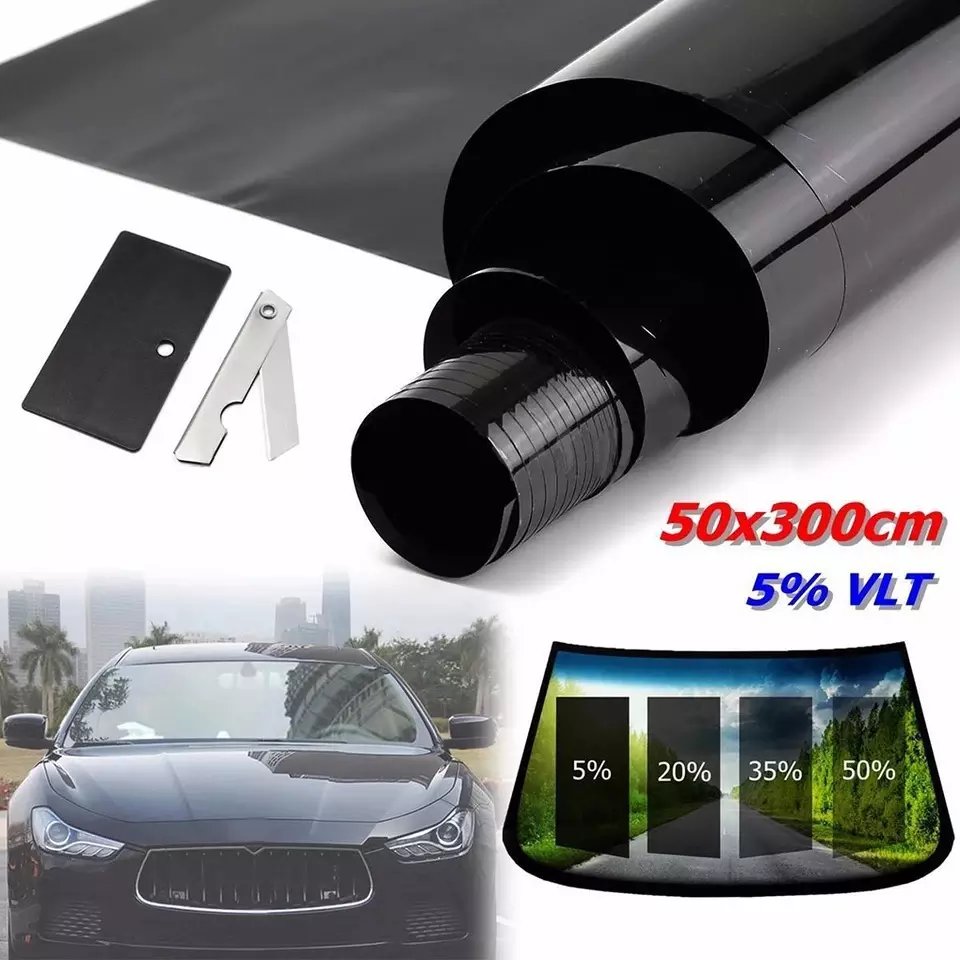 Self Adhesive PET Black 5%VLT 0.5X3M Window Tint Car Glass Sticker Heat Insulation Car Windshield Window Film