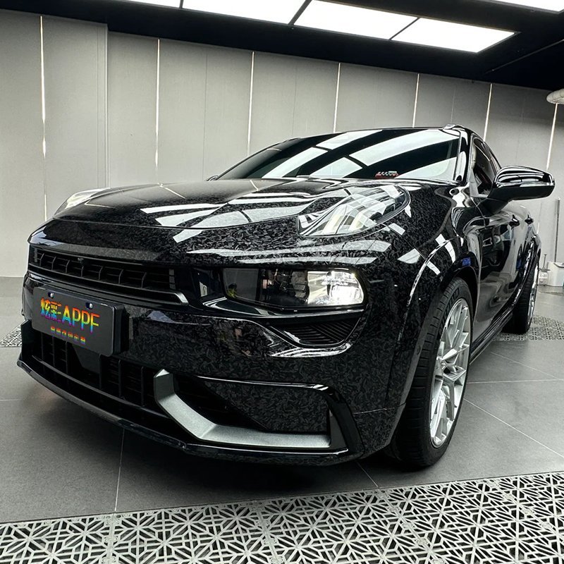 Car Colorful Color Paint Protective Film Carbon Fiber Wrap Color Ppf Pet Vinyl Wrap Black Pattern