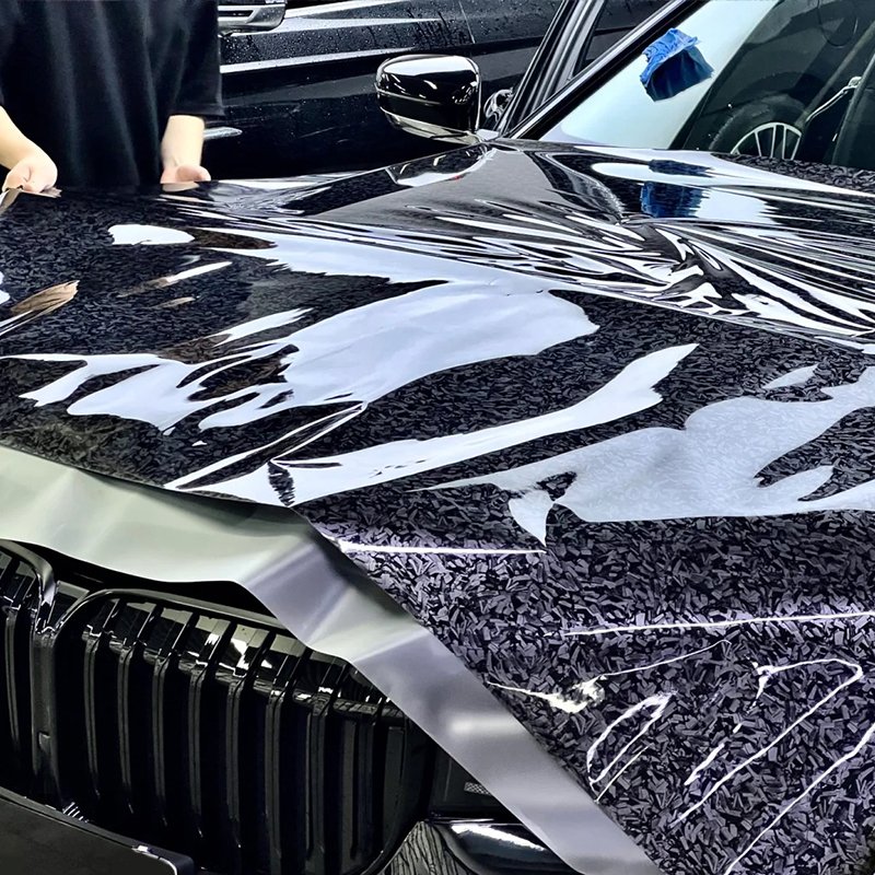 Car Colorful Color Paint Protective Film Carbon Fiber Wrap Color Ppf Pet Vinyl Wrap Black Pattern