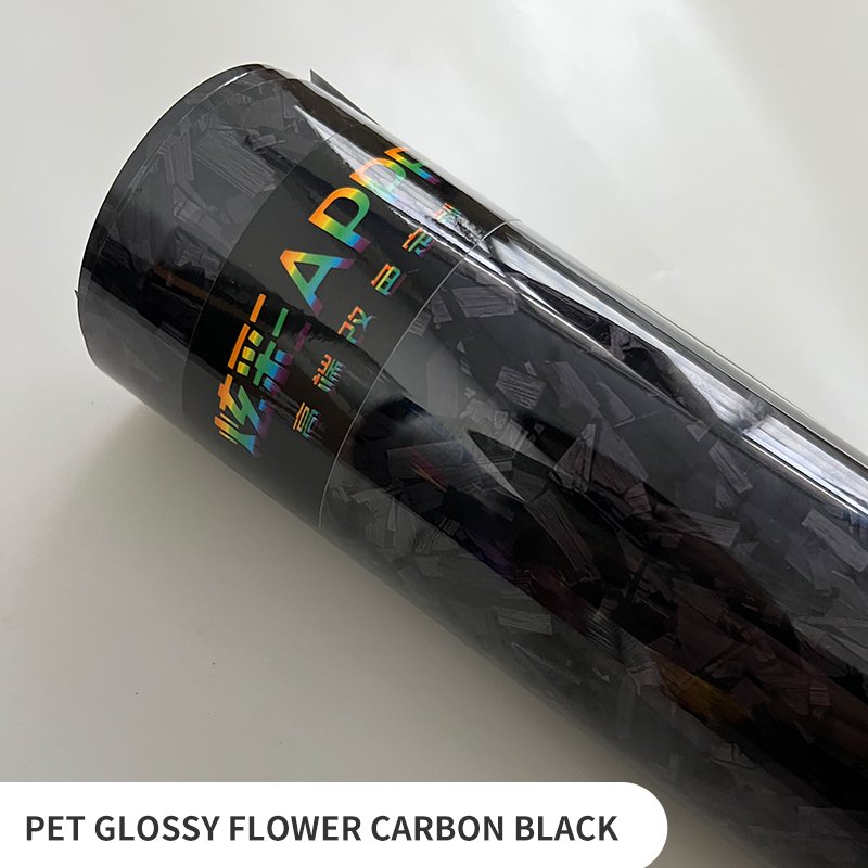 Car Colorful Color Paint Protective Film Carbon Fiber Wrap Color Ppf Pet Vinyl Wrap Black Pattern