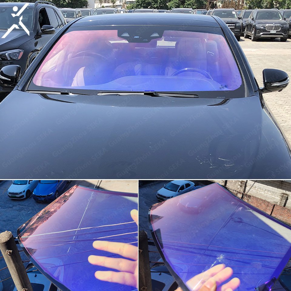 1.52*30M CR90 85%vlt Blue Purple Chameleon Window Tint Light Blue Chameleon Nano Ceramic Car Window Tint Solar Film