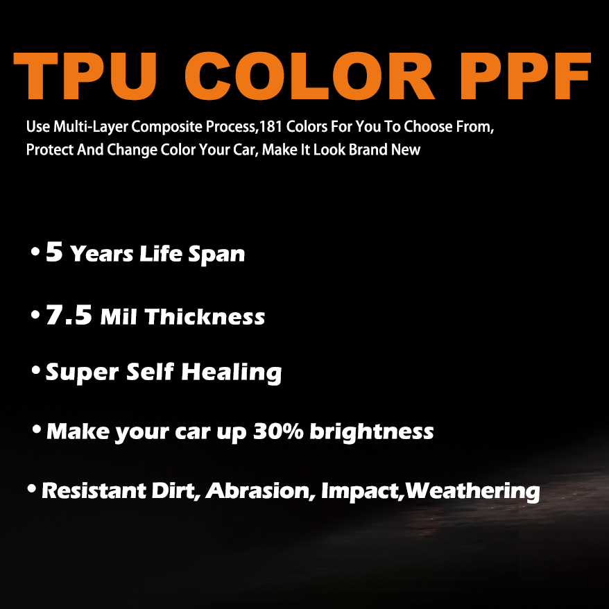 TPU Metallic Blue Color PPF Custom Color Change Film High Anti-scratch Anti-fouling Car Films
