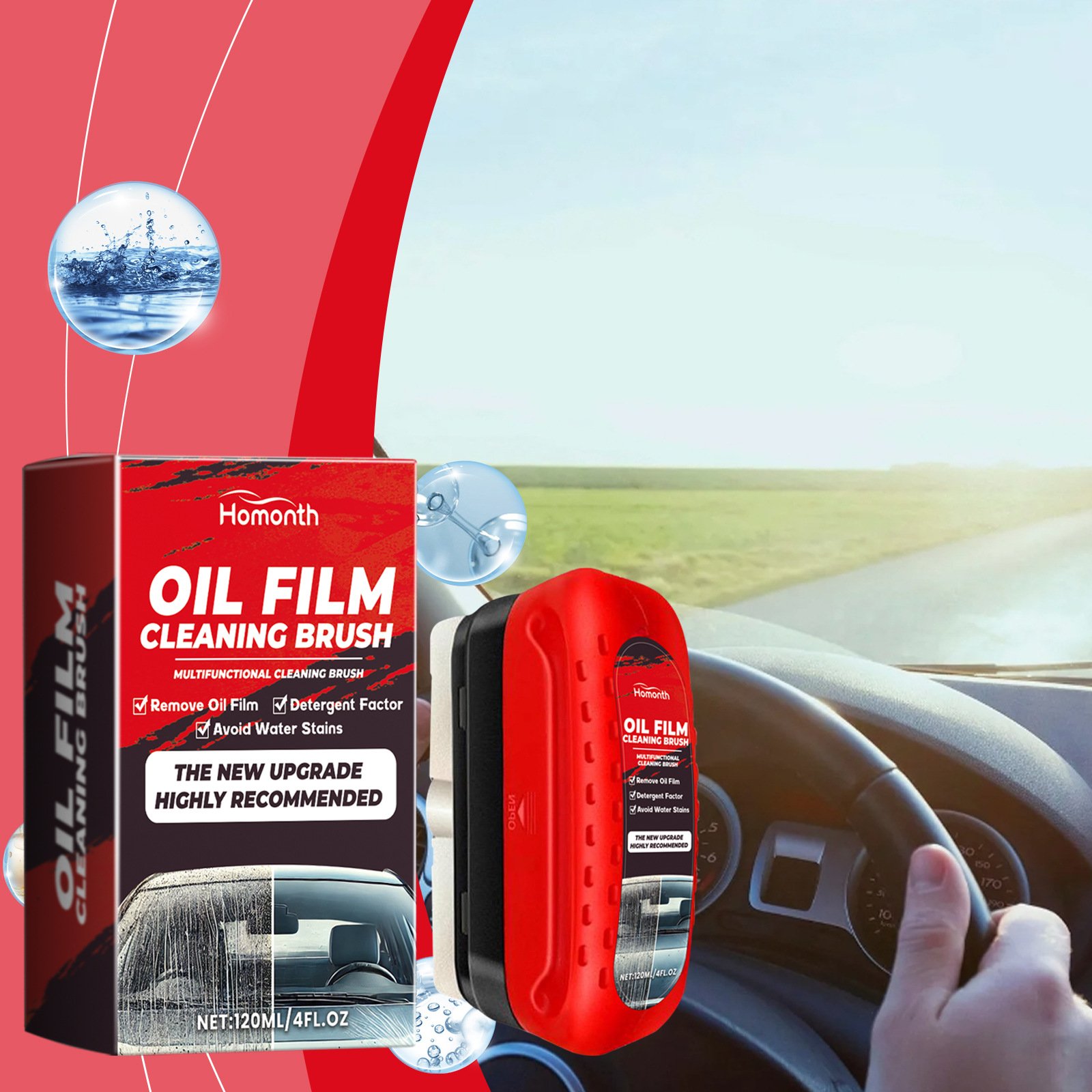 C1030 Car windshield cleaner Glass oil film cleaner Refurbishment decontamination cleaning brush