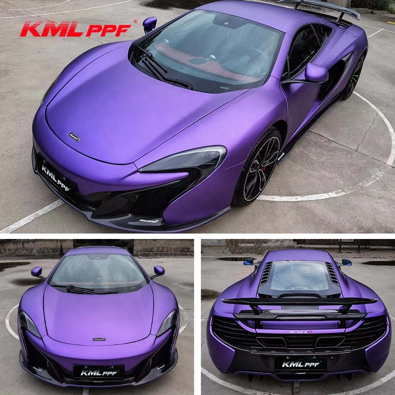 Premium Ultra Matte Metallic Purple Color Changing Car Wrapping Vinyl Film Roll
