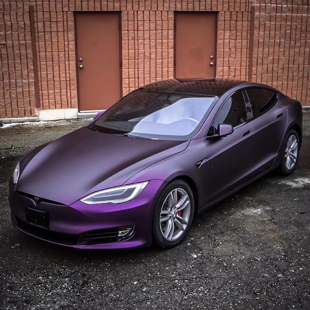 CARKOO New Satin Black Phantom Purple Car Body Wrap Film Car Vinyl Packaging Film