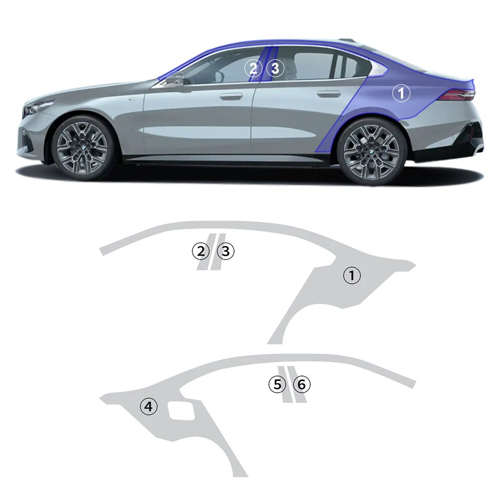 For BMW G60 5 series M Sport 2024 each part of the film TPU PPF pre-cut film scratchresistant self-healing transparent film