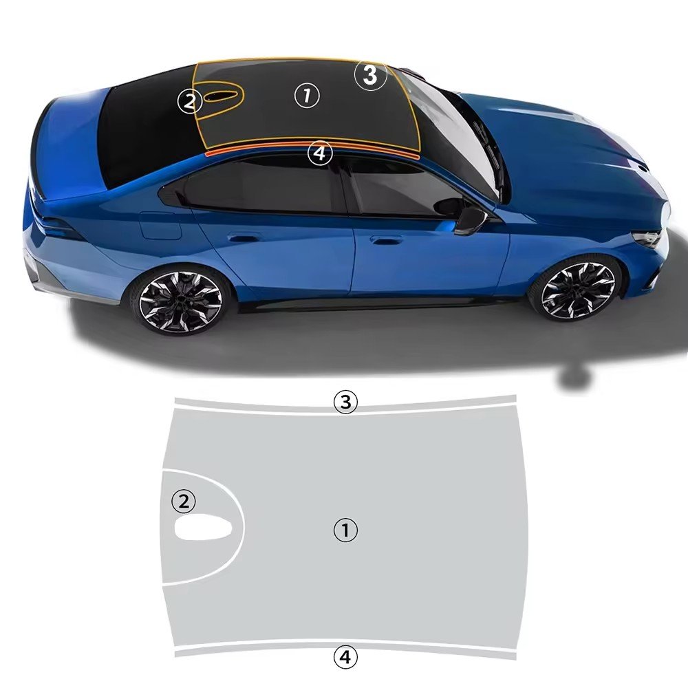 For BMW G60 5 series M Sport 2024 each part of the film TPU PPF pre-cut film scratchresistant self-healing transparent film