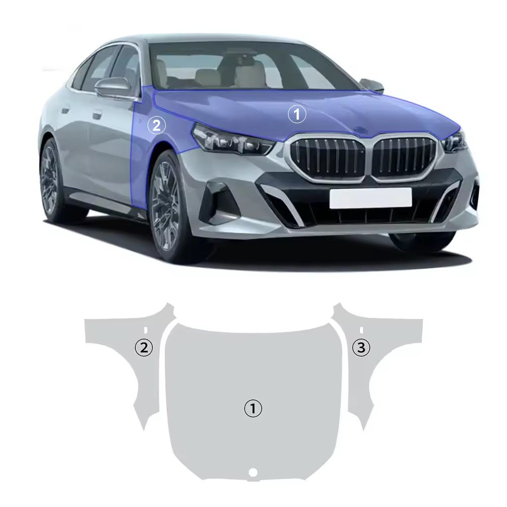 For BMW G60 5 series M Sport 2024 each part of the film TPU PPF pre-cut film scratchresistant self-healing transparent film