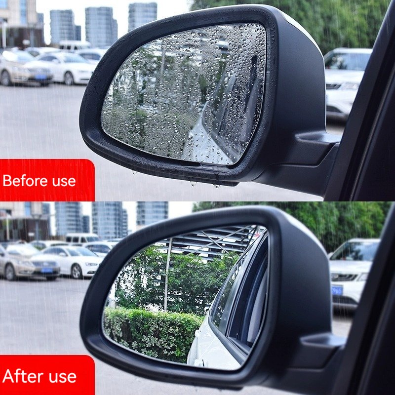 2PCS Cars Rearview Mirror Window Protective Film Car Accessories Interior Anti-Fog Membrane Rainproof Auto Stick