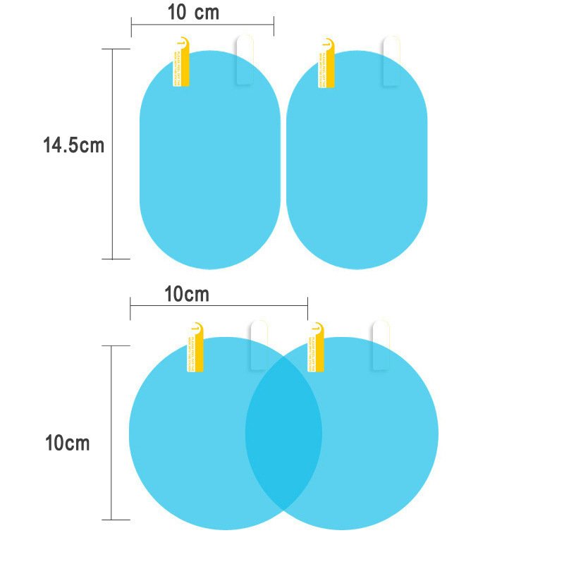 2PCS Cars Rearview Mirror Window Protective Film Car Accessories Interior Anti-Fog Membrane Rainproof Auto Stick