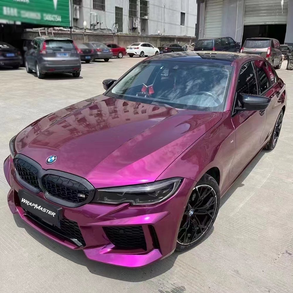WRAPMASTER 1.52*18metre pearl grape purple gloss original paint car full metallic auto vinyl wrap
