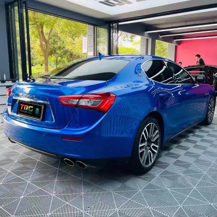 5*59 ft ultra bright high gloss blue vinyl bubble free metal Coast Blue color changing car trim covered with stickers