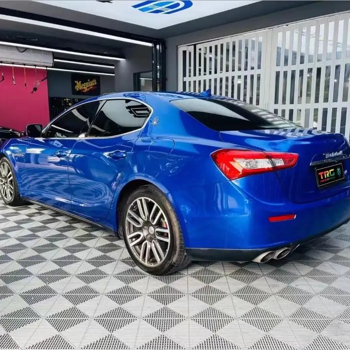 5*59 ft ultra bright high gloss blue vinyl bubble free metal Coast Blue color changing car trim covered with stickers