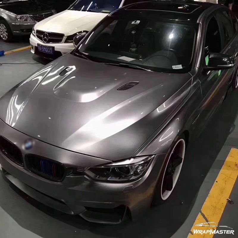 Wrapmaster 1.52*17m Auto Accessories Super Gloss Metallic Titanium Iron Car Film Vinyl Wrap