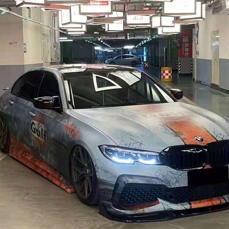 Factory Pattern Printing Custom Design Color Change Vinyl Foil Cartoon graffiti Gradient Auto Wrap Vinyl