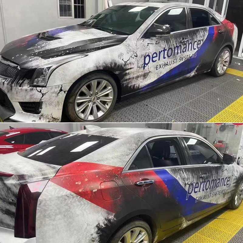 Factory Pattern Printing Custom Design Color Change Vinyl Foil Cartoon graffiti Gradient Auto Wrap Vinyl