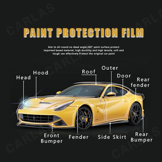 CARLAS XPPF 7.5mil 1.52*15m/roll Anti Scratch Car Body Protection Film Clear Self Healing TPU Paint Protective Films PPF