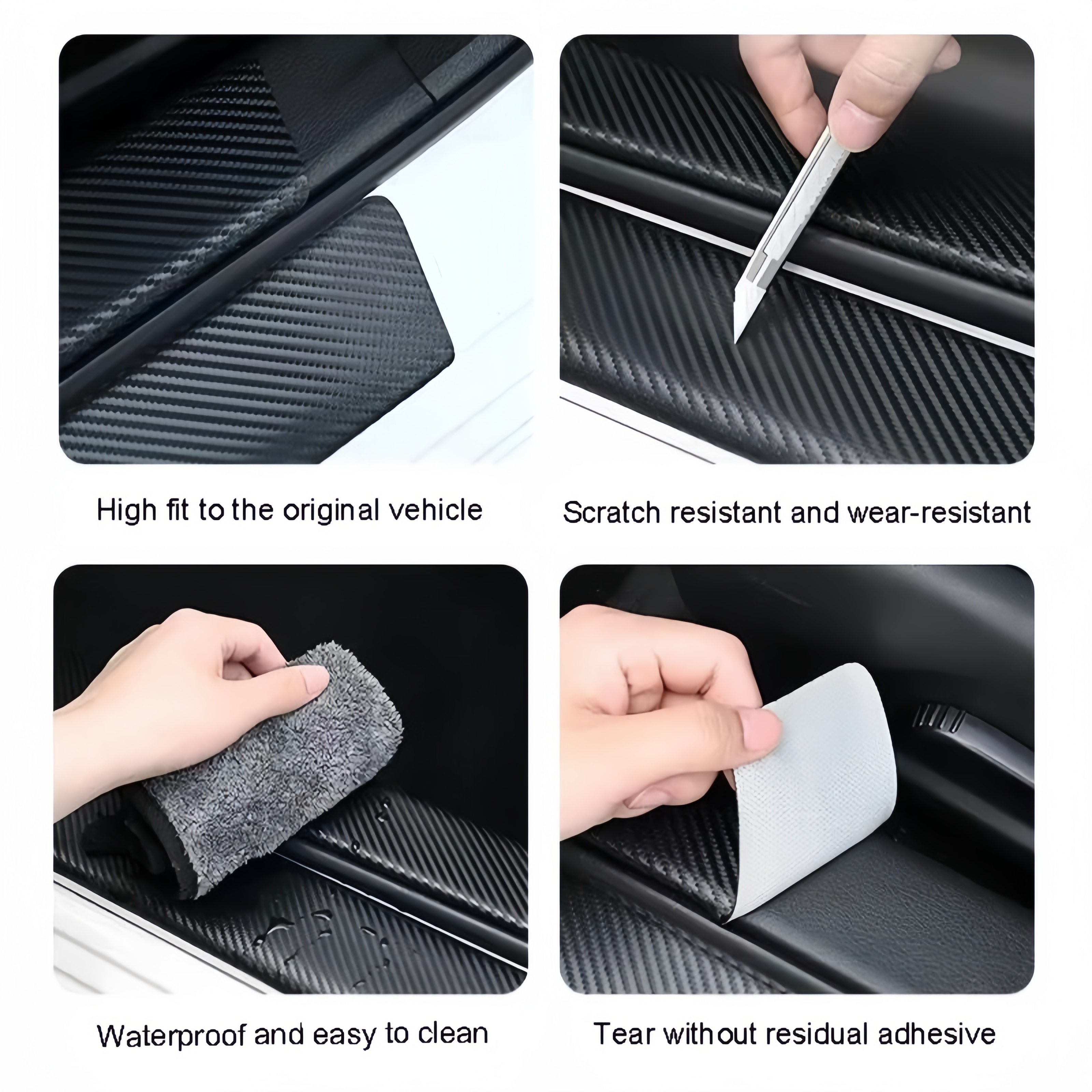 for Mitsubishi. car carbon fiber leather threshold protection stickers brand-new upgrade scratch-resistant and wear-resistant