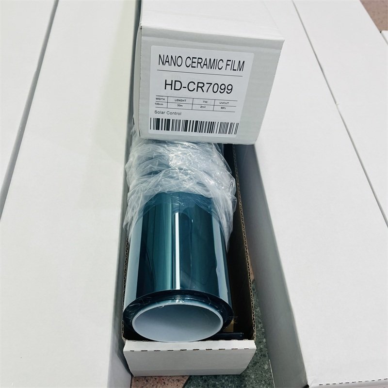 High crystal vision top heat reject 99% IRR nano ceramic gold tint car glass film HD-CR7099 UV99+SRC glass film